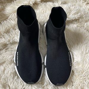 Balenciaga Kids Black and White Sneakers